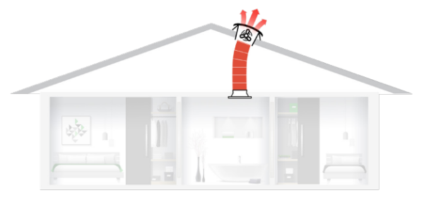 Bathroom Exhaust Fan ducted to atmosphere